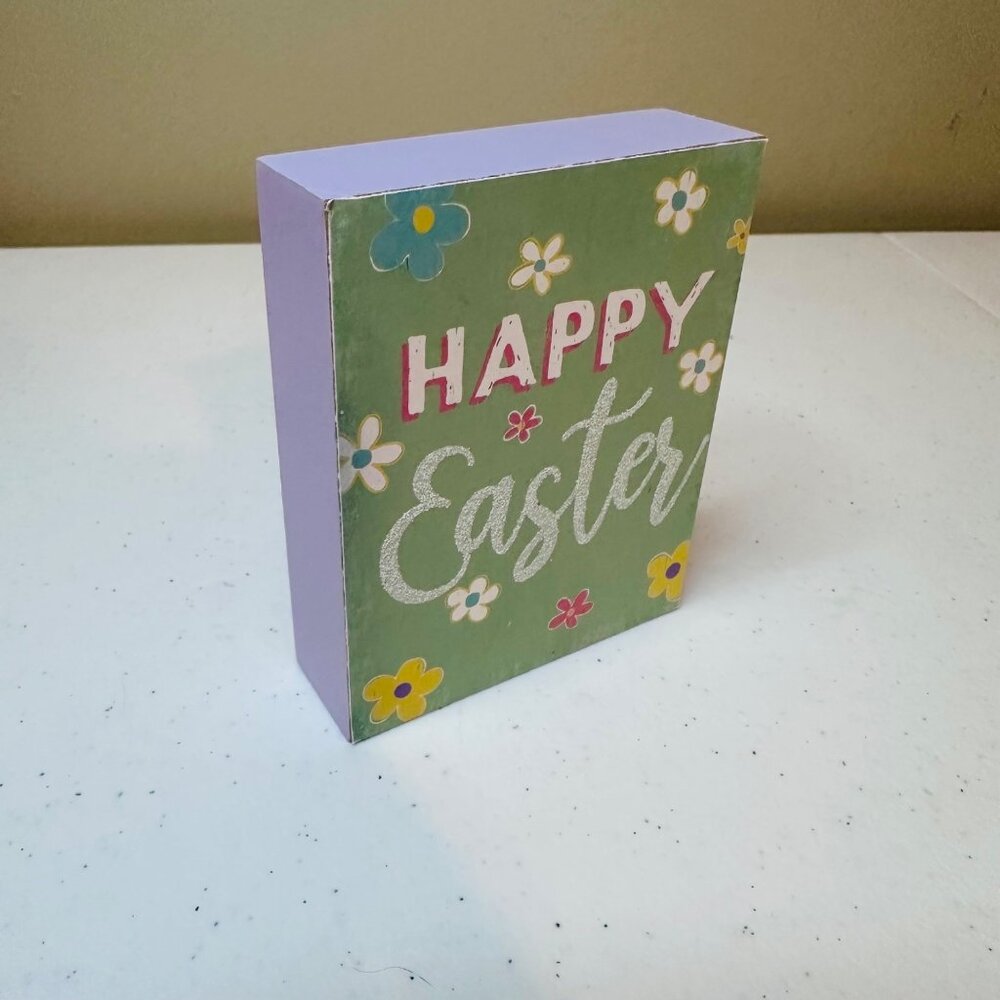 HAPPY EASTER Easter chunky block sign decoration Easter decoration glitter